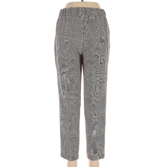 Aritzia Babaton Conan Pants Cropped GlenCheck Plaid High Rise Pull On Stretch 4 - Picture 11 of 11